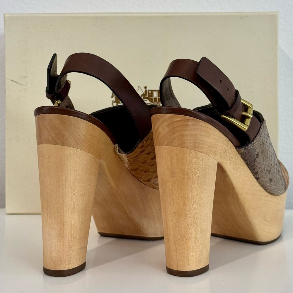 COACH Petrina Snake Print Platform Sandals RARE - Picture 9 of 12